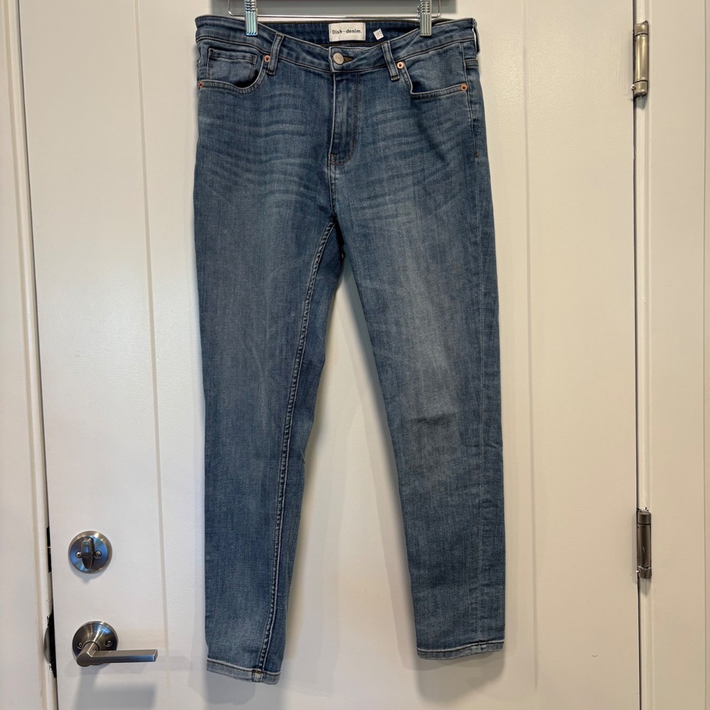 Dish Denim Womens Skinny Jeans Medium Wash Stretch Blue Denim Pants‎ Size 31x28